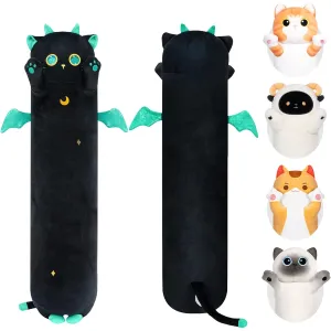 Caaaat Long Cat Stuffed Animal Cute Black Cat Plush Soft Stuffed Animal Kitten Cute Kids Plush Sleep Throw Pillow Doll Plush Toy for Girls (36 Inch)