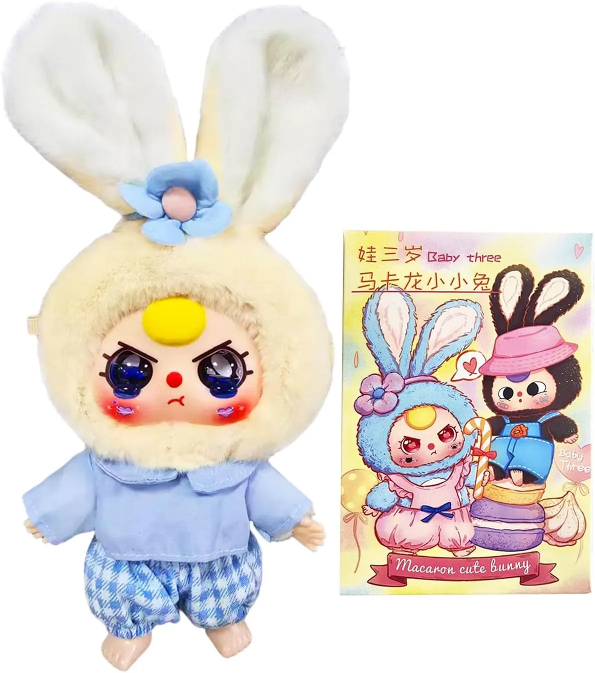 CALEMBOU Plush Doll Blind Box, 7'' Cute Stuffed Animal Fruits Plush Toys, Kawaii 1 of 6 Possible Mystery Collectible Toys Cute Soft Animals Charm Birthday Gifts (Cute Bunny Series)
