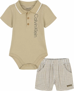 Calvin Klein baby-boys 2pc Polo Short Set