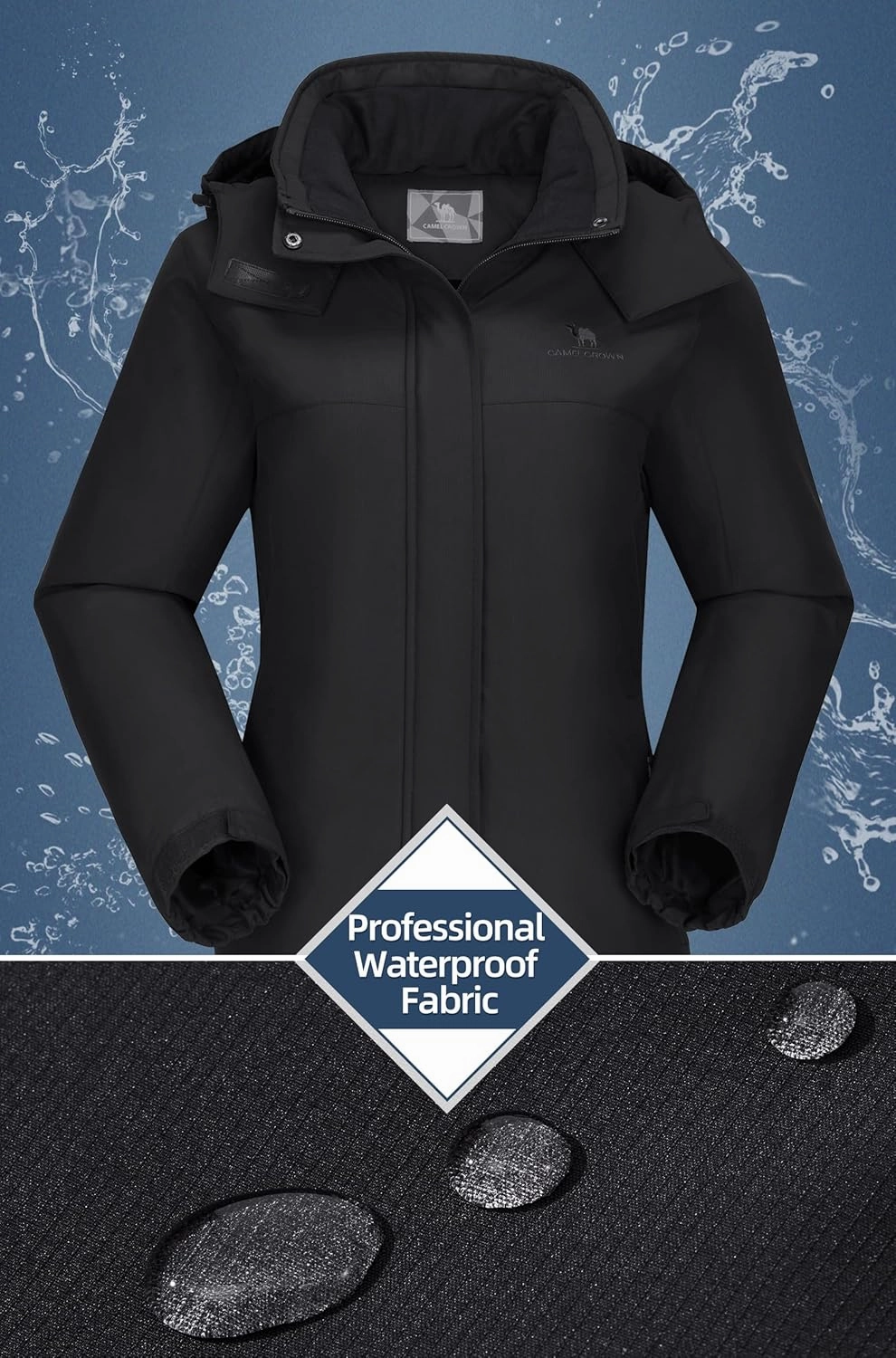 CAMEL CROWN Women's Ski Jacket Winter Snow Coat Warm Fleece Mountain Waterproof Female Jacket Snowboarding jackets