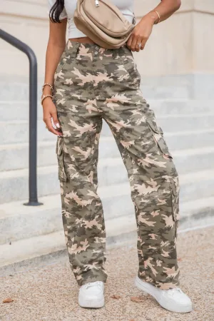 Can't You See Olive Camo Cargo Pants FINAL SALE