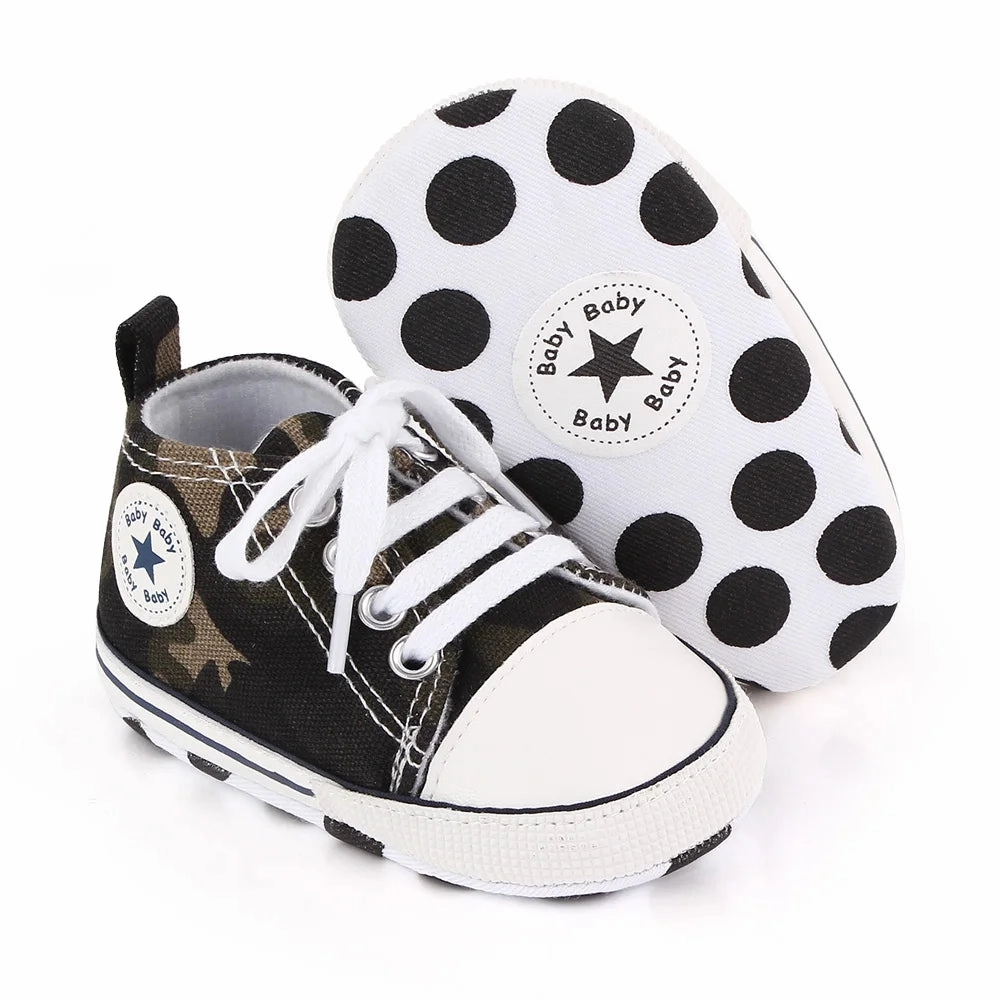 Canvas Baby Sneakers – Soft Sole First Walkers for Boys & Girls