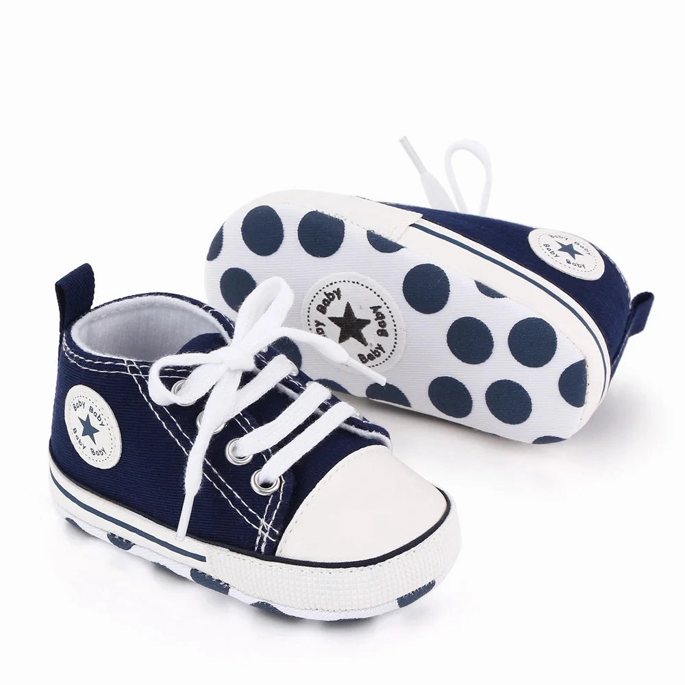 Canvas Baby Sneakers – Soft Sole First Walkers for Boys & Girls