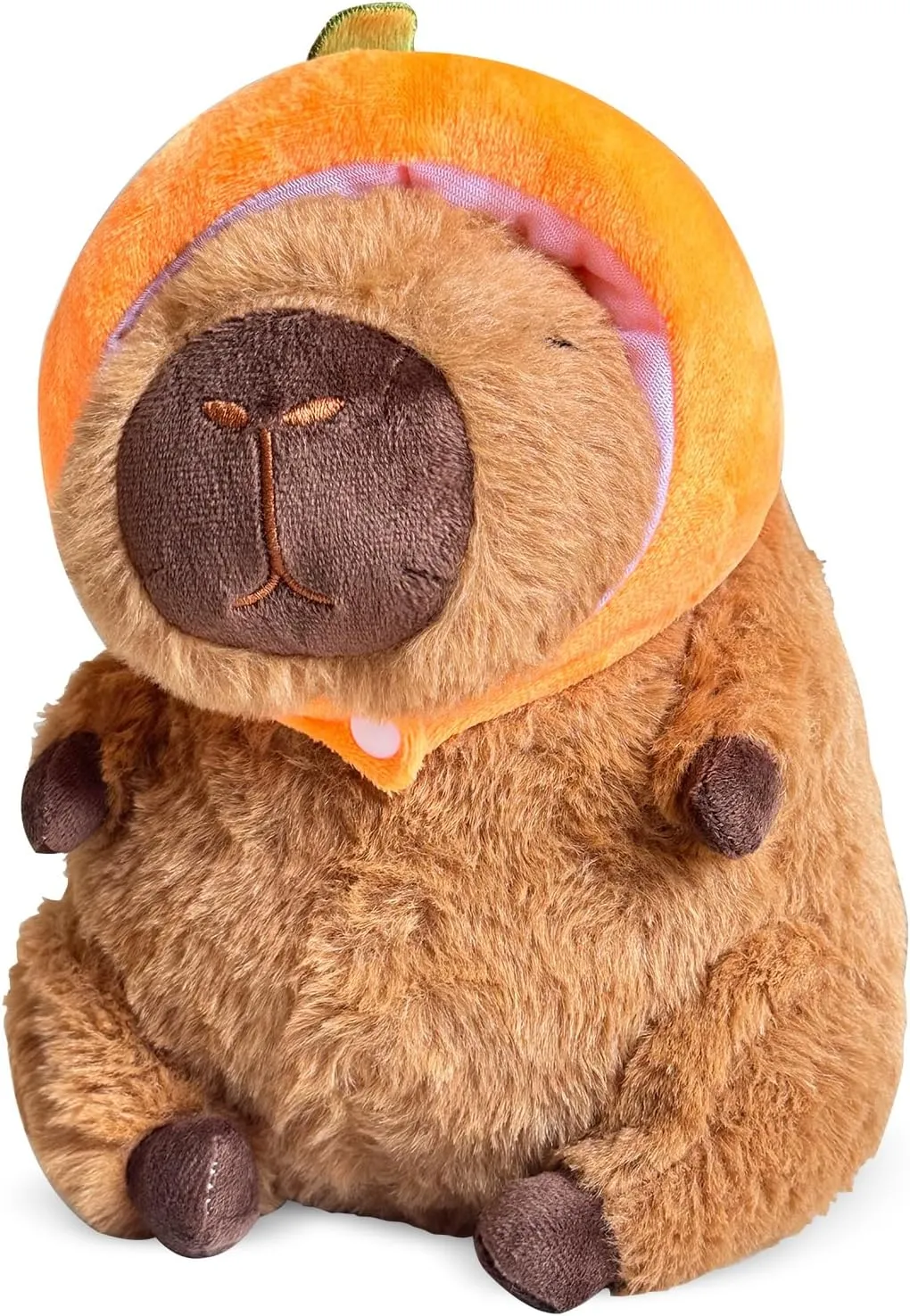 Capybara Plush Toy,35cm/13.8Inches Soft Stuffed Animal, Cute Plushie Simulation Animal, for Kids and Adults Capybara with Orange hat