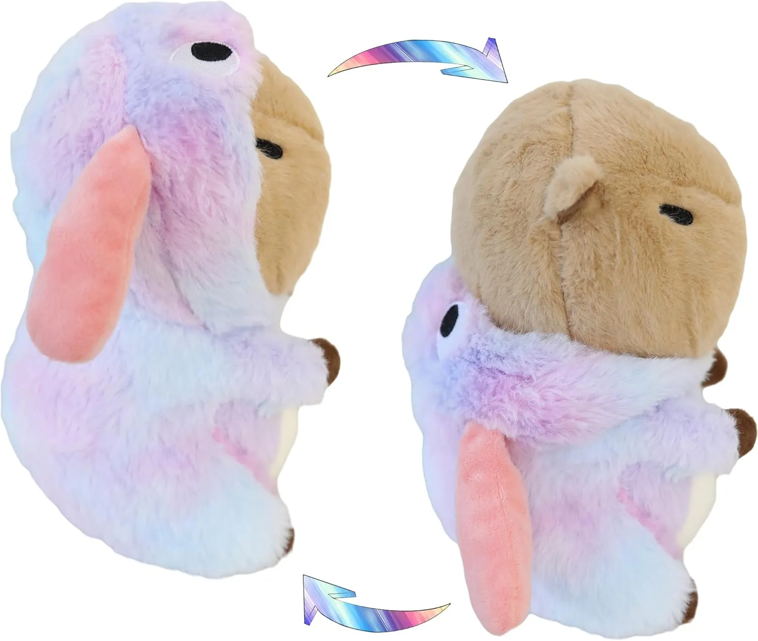 Capybara Stuffed Animal Capybara Wearing Rainbow Dog Costume Plushies Dressed as Cute Funny Plush Toys for Kids Stuffed Animals Gift for Lover 10 Inch