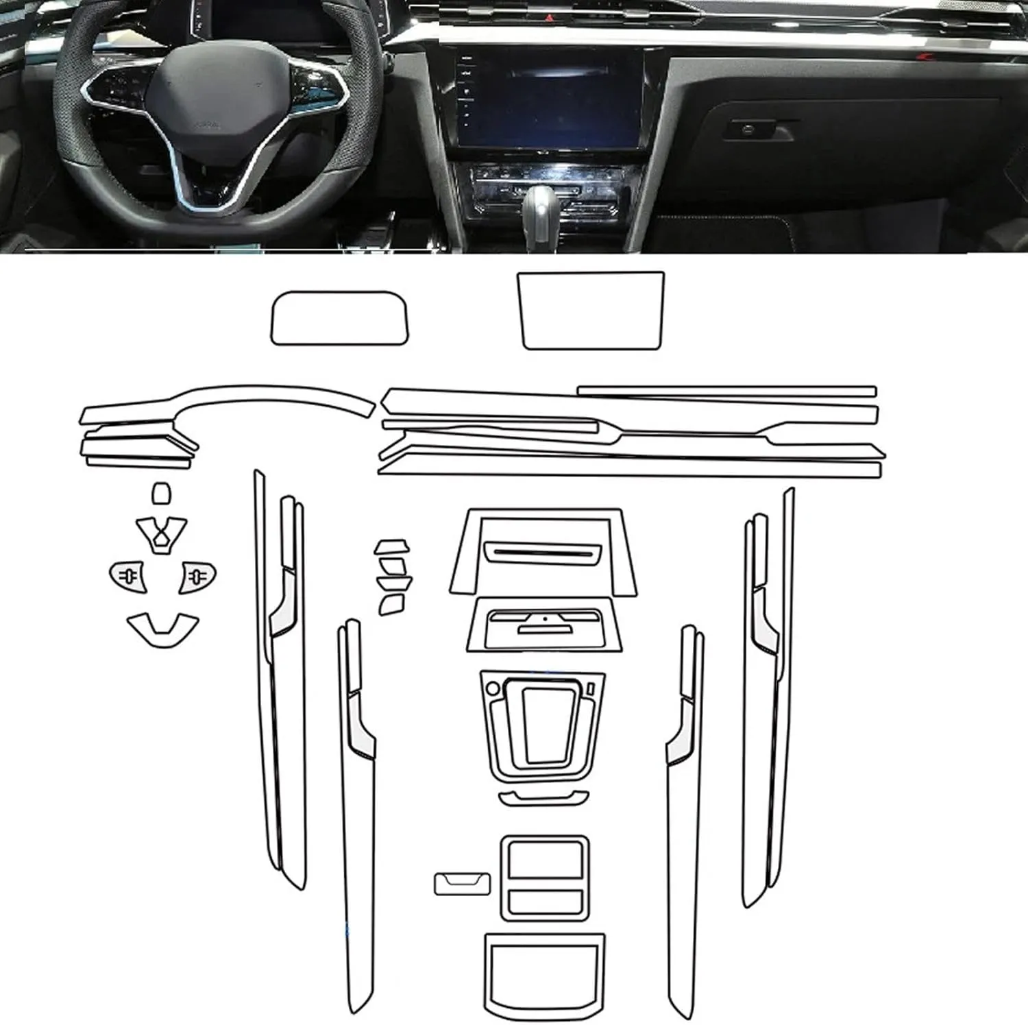 Car Interior Piano Board Protection Film TPU Transparent Paint Film,for VW Arden CC 2019-2023 Car Accessories