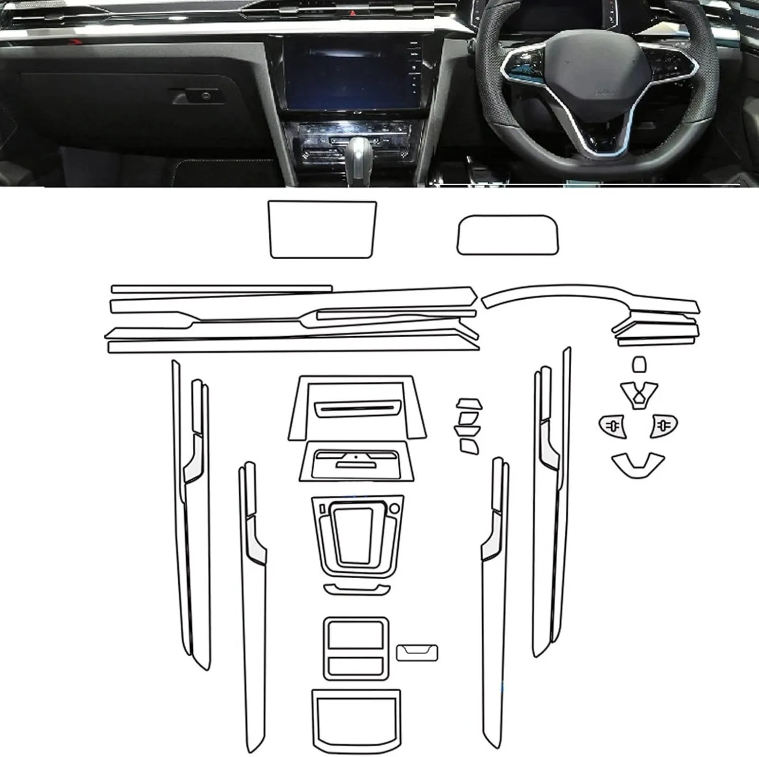 Car Interior Piano Board Protection Film TPU Transparent Paint Film,for VW Arden CC 2019-2023 Car Accessories