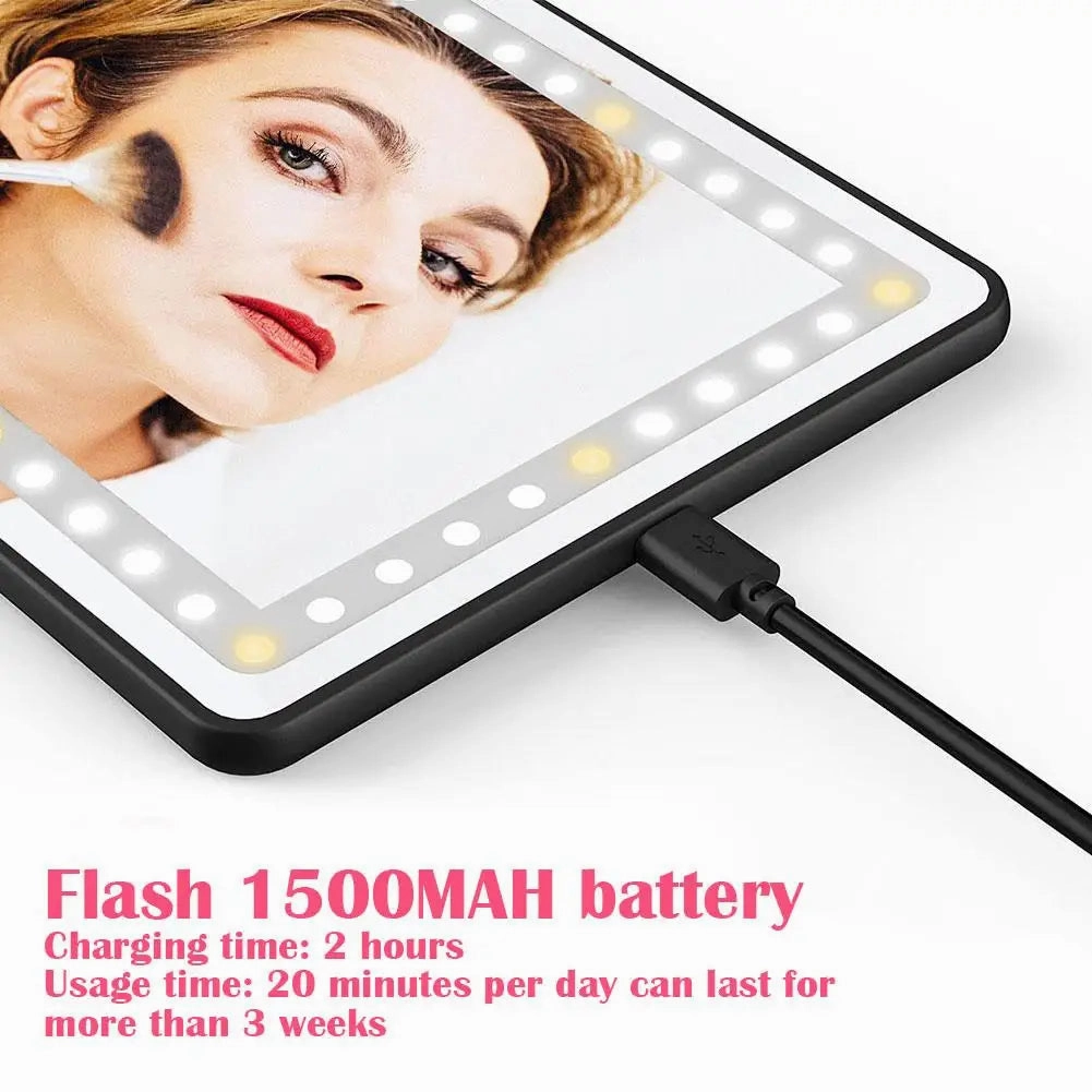 Car Sun Visor Vanity Mirror Cosmetic Mirror Rechargeable 3 Modes Makeup