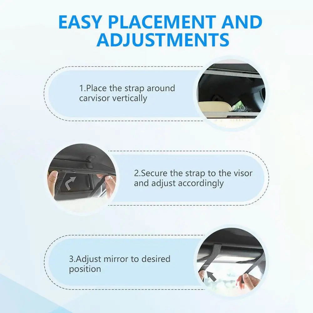 Car Sun Visor Vanity Mirror Cosmetic Mirror Rechargeable 3 Modes Makeup