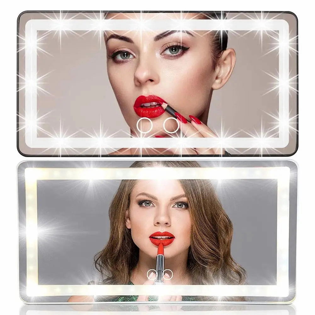 Car Sun Visor Vanity Mirror Cosmetic Mirror Rechargeable 3 Modes Makeup