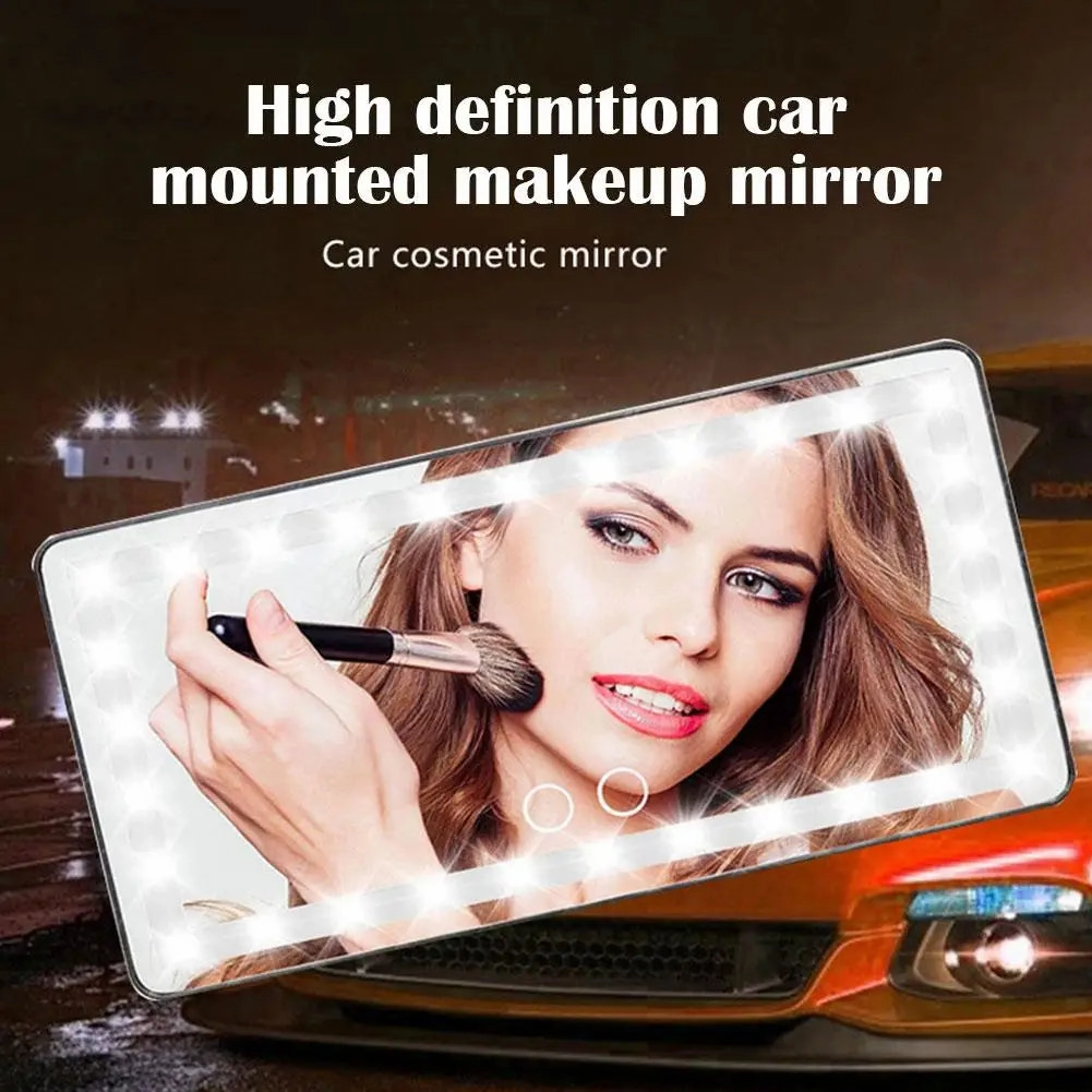 Car Sun Visor Vanity Mirror Cosmetic Mirror Rechargeable 3 Modes Makeup