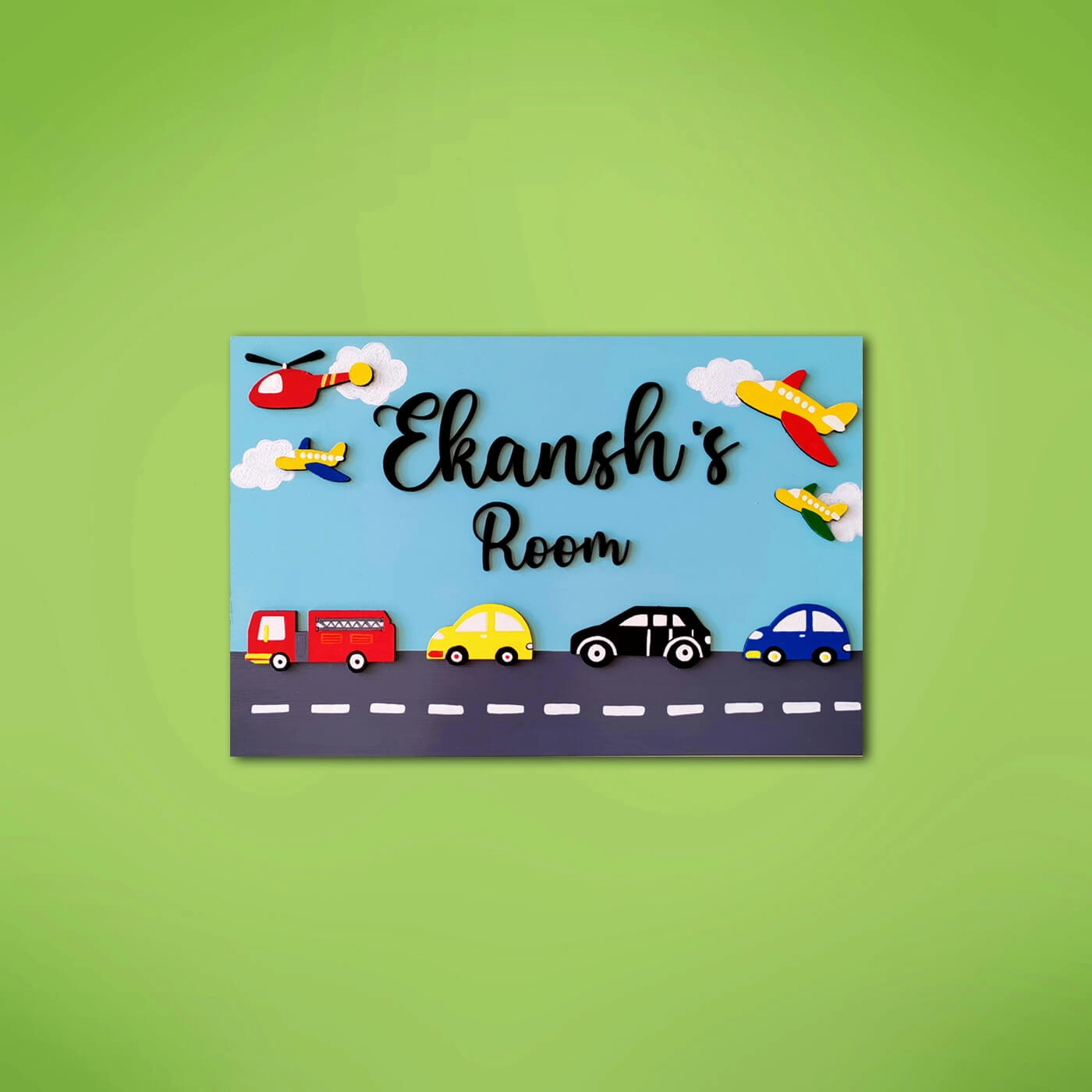 Car Themed Nameboard for Kids