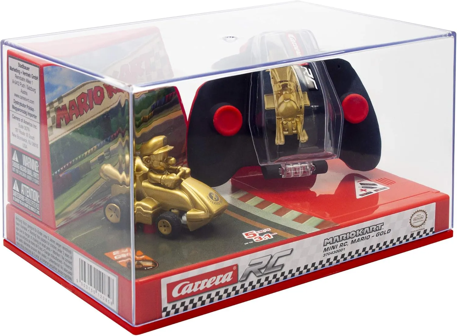 Carrera RC Nintendo Mario Kart 2.4 GHz Mini Collectible Radio Remote Control Toy Car Vehicle - Gold Mario