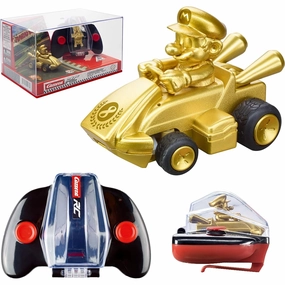 Carrera RC Nintendo Mario Kart 2.4GHz Mini Collectible Radio Remote Control Toy Car - Gold Mario