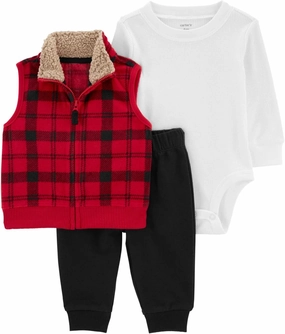 Carter's Baby Boy's Vest Sets, Red, 9 Months