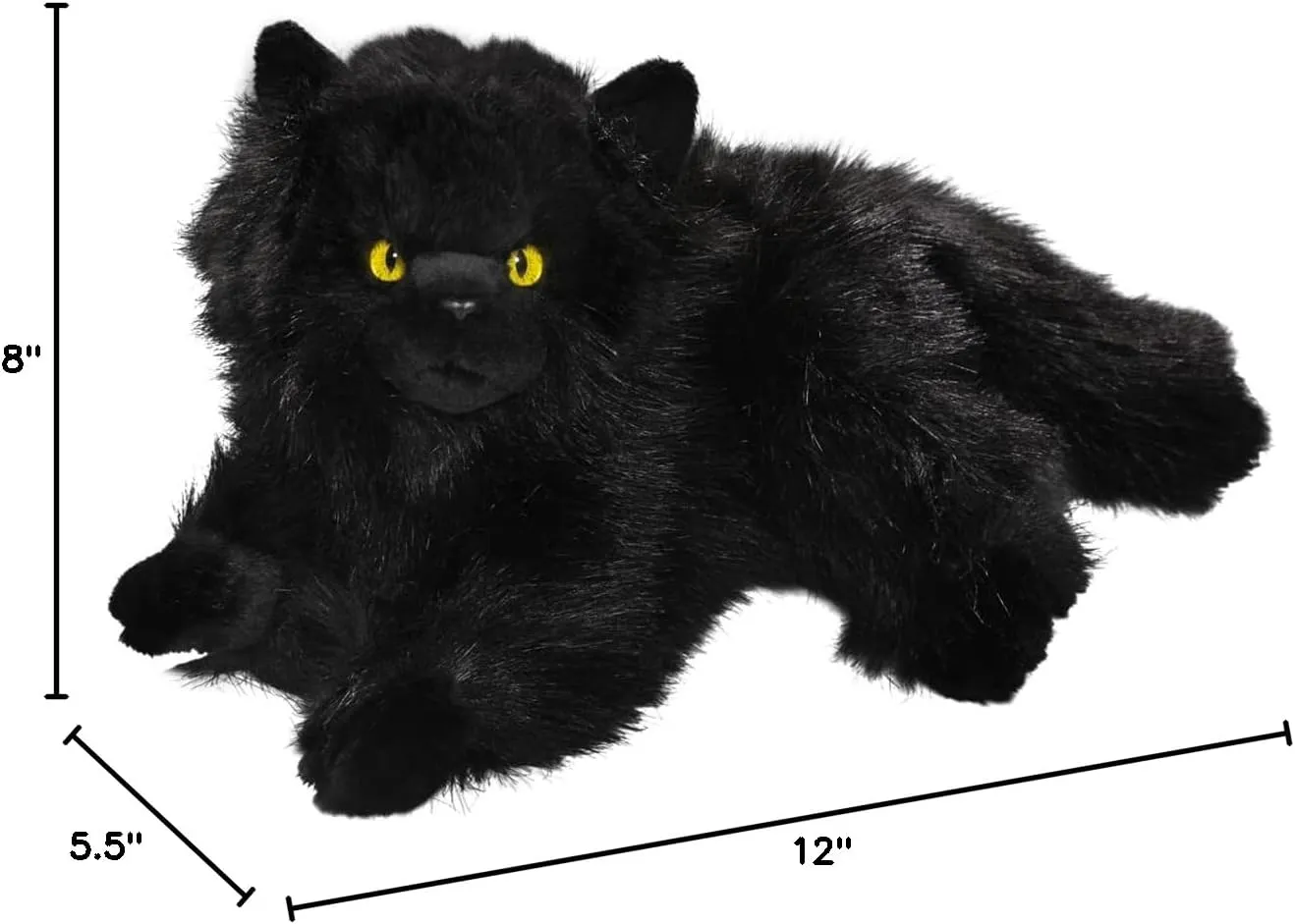 Cat, Persian Black, 12 inches, 30cm, Plush Toy, Soft Toy, Stuffed Animal 3474