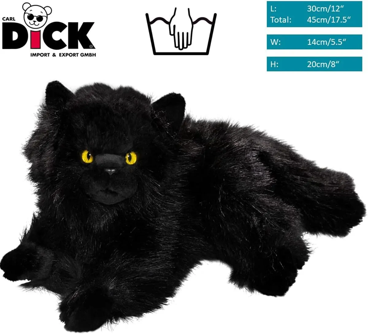 Cat, Persian Black, 12 inches, 30cm, Plush Toy, Soft Toy, Stuffed Animal 3474