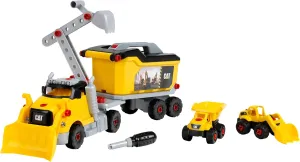 Cat®: Screw Truck 4-in-1 Set - Theo Klein 23 Piece Assembly Construction Toy with Toolbox, Including Digger & Dumper, Kids Pretend Play, Ages 3 