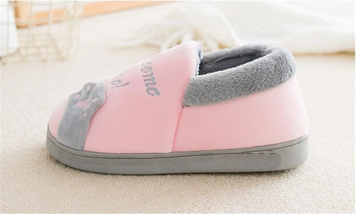 Cat slippers Cartoon animal slippers Women slippers Men slippers Winter slippers Plush slippers home shoes Warm slippers Soft comfortable Cotton shoes