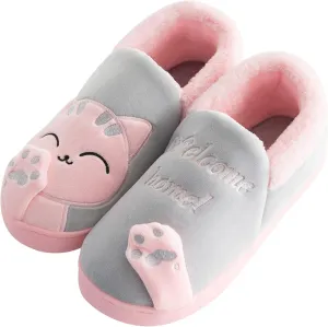 Cat slippers Cartoon animal slippers Women slippers Men slippers Winter slippers Plush slippers home shoes Warm slippers Soft comfortable Cotton shoes