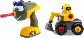 CAT Construction Toys, Fix-It Fleet Construction Toy Excavator, Ages 3 , Motorized Drill   Lights & Sounds, Improve Fine Motor Skills