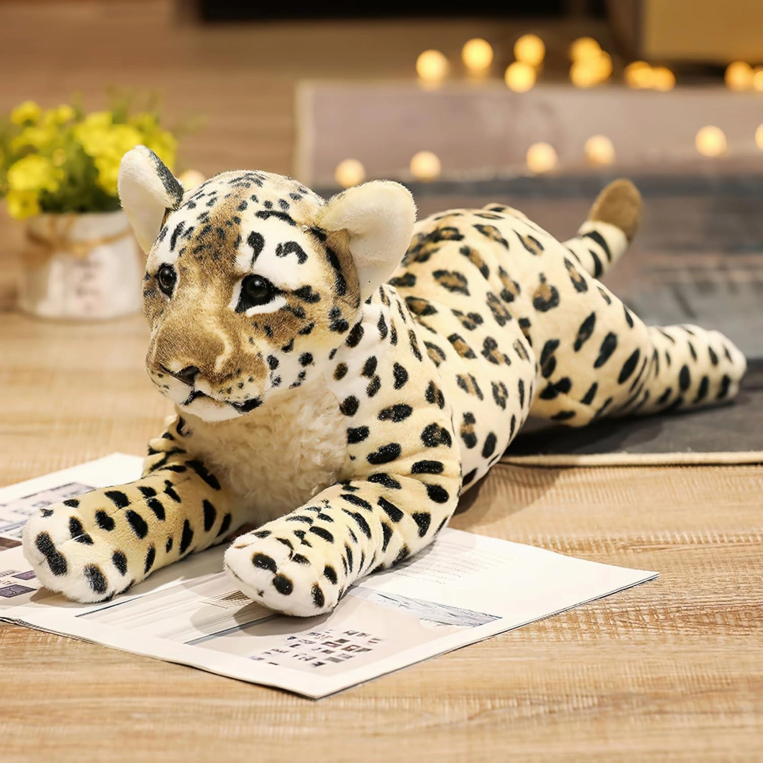 Cheetah Stuffed Animal 19" Realistic Leopard Stuffed Animal Cheetah Stuffy Leopard Plush Toys Cute Stuffed Jaguar Plush Birthday for Girls Boys