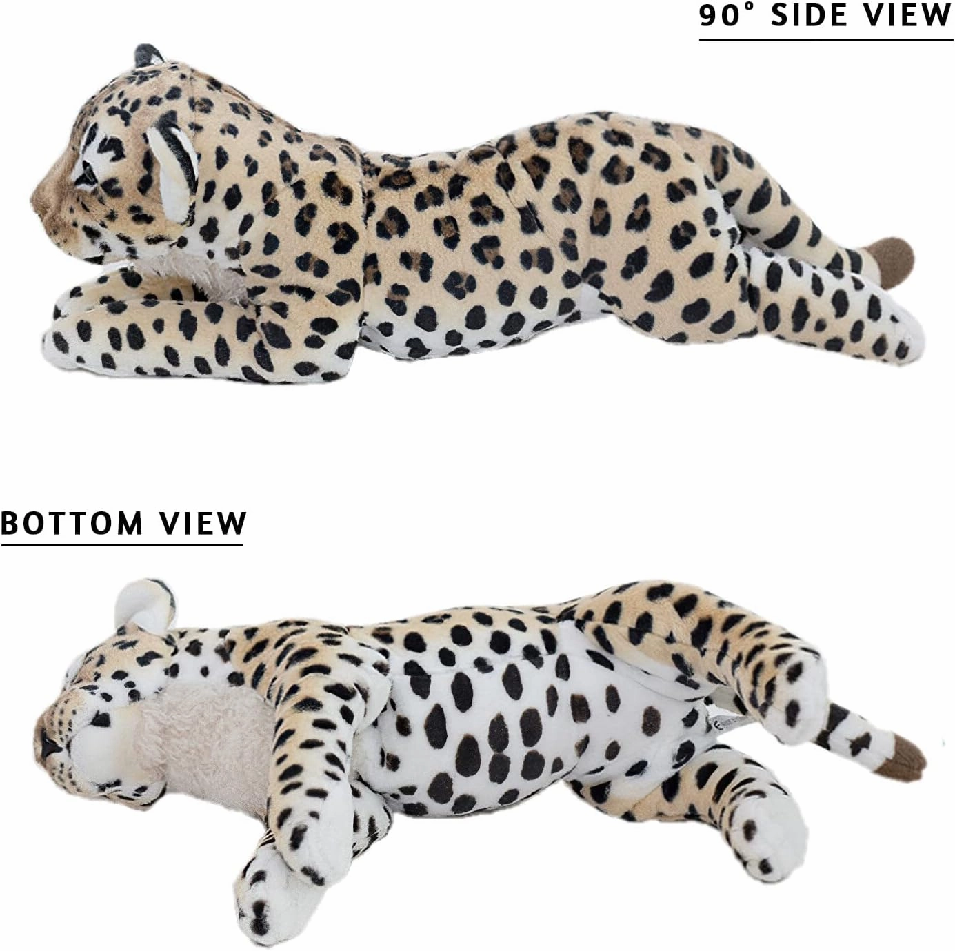 Cheetah Stuffed Animal 19" Realistic Leopard Stuffed Animal Cheetah Stuffy Leopard Plush Toys Cute Stuffed Jaguar Plush Birthday for Girls Boys
