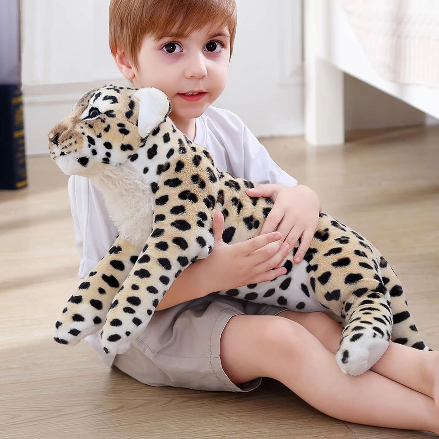 Cheetah Stuffed Animal 19" Realistic Leopard Stuffed Animal Cheetah Stuffy Leopard Plush Toys Cute Stuffed Jaguar Plush Birthday for Girls Boys