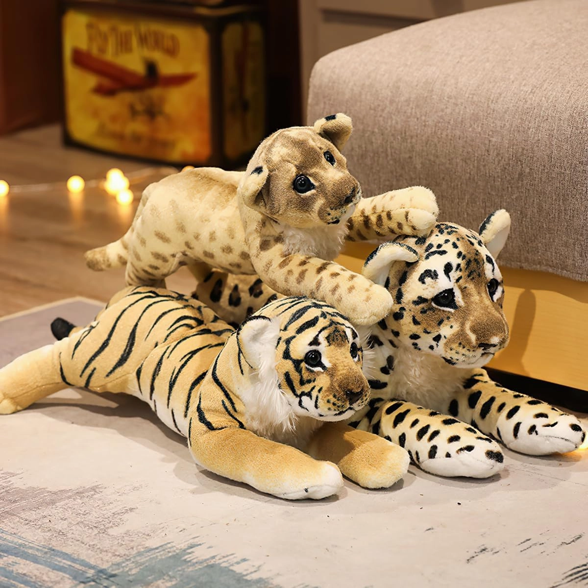 Cheetah Stuffed Animal 19" Realistic Leopard Stuffed Animal Cheetah Stuffy Leopard Plush Toys Cute Stuffed Jaguar Plush Birthday for Girls Boys