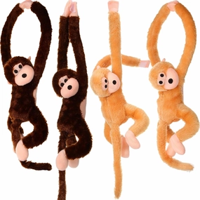 Chivao Set of 4 Stuffed Monkey Hanging Stuffed Animal Monkey Plush Toy Large Animal with Loop for Gifts Favors