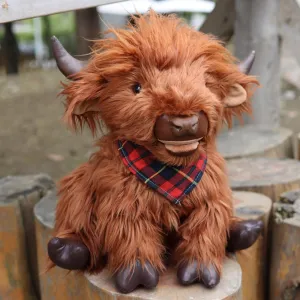 Chongker Highland Cow Stuffed Animal Weighted Highland Cow Plush 2.65 LBS, Realistic Decor Gifts for Adults，18 Inches Big Stuffed Animals