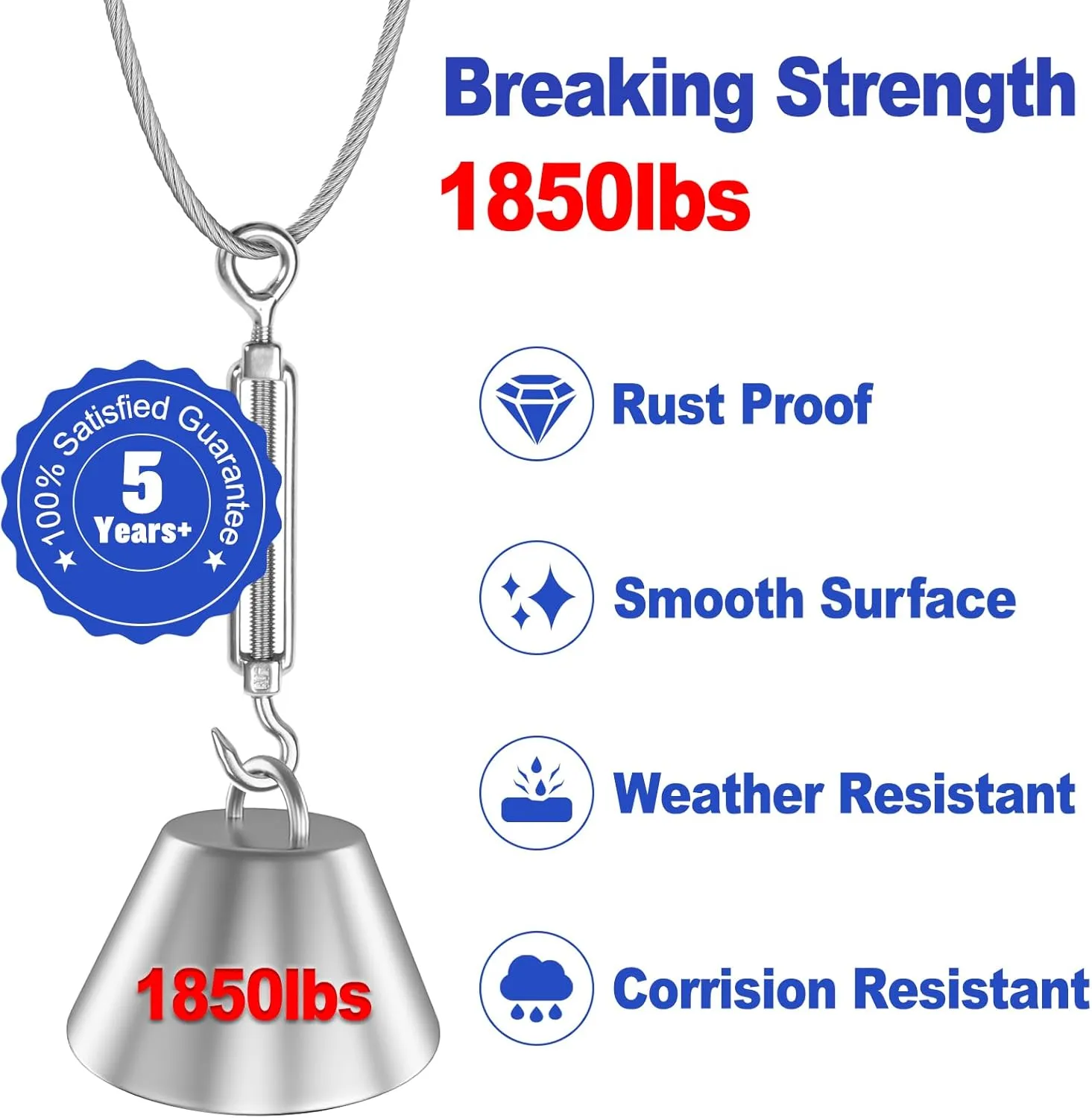 CKE 600FT 1/8" Stainless Steel Cable Railing System Hardware, T316 Marine Grade Stainless Steel Wire Rope Cable for Deck Cable Railing Kits, 7x7 Strands Aircraft Cable Wire Rope, DIY Balustrades CW600