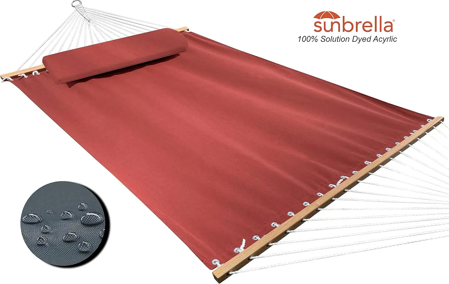 Classic All-Weather Outdoor Hammock with Pillow Sunbrella® Fabric Deluxe Size (Canvas Henna (#5407-0000))