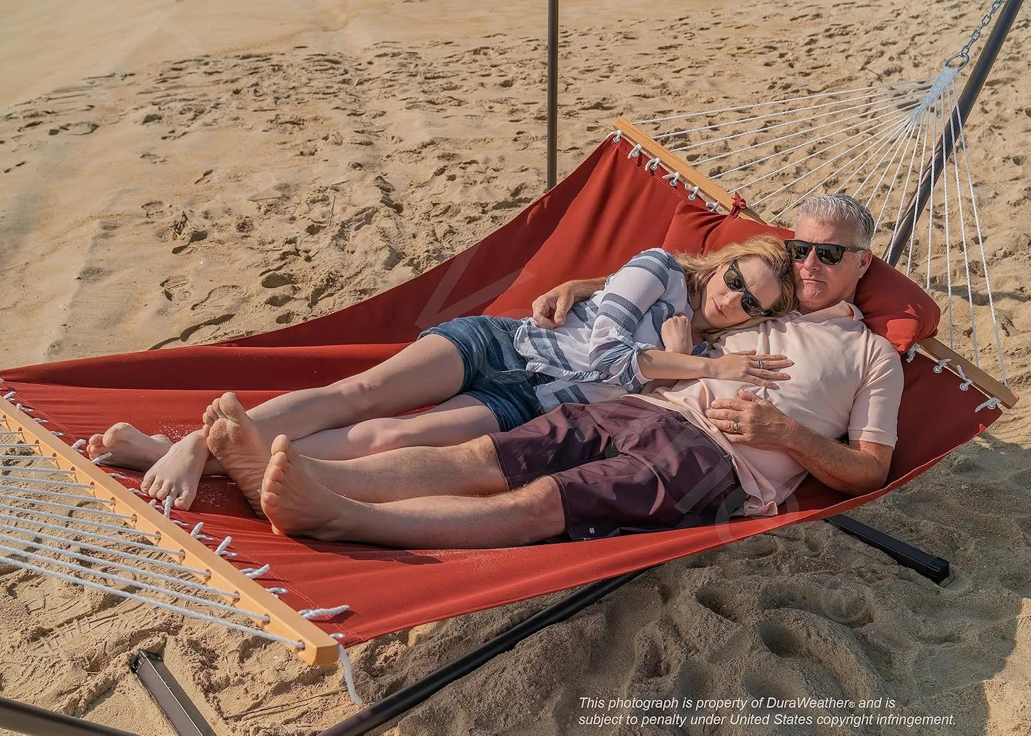 Classic All-Weather Outdoor Hammock with Pillow Sunbrella® Fabric Deluxe Size (Canvas Henna (#5407-0000))