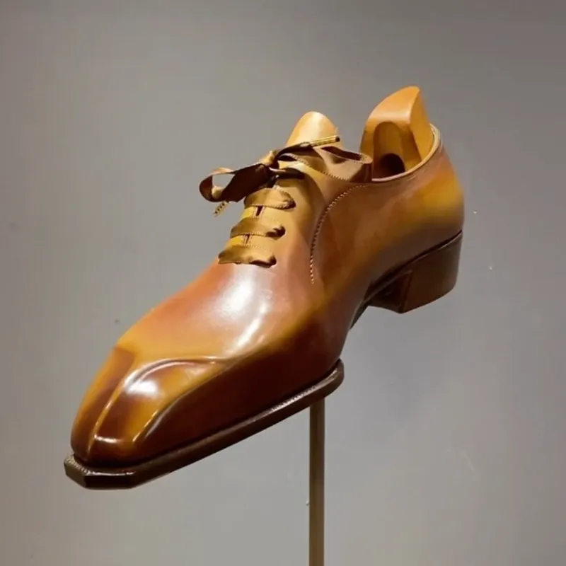 Classic Brown Calfskin Formal Dress Oxfords