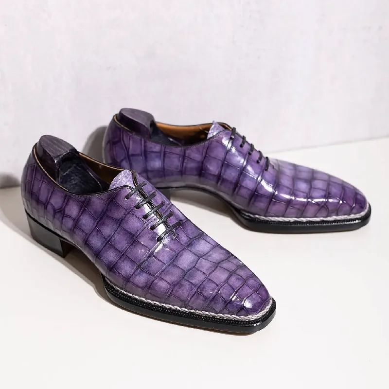 Classic Crocodile Leather Formal Dress Oxfords