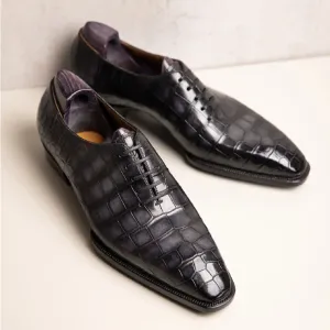 Classic Crocodile Leather Formal Dress Oxfords