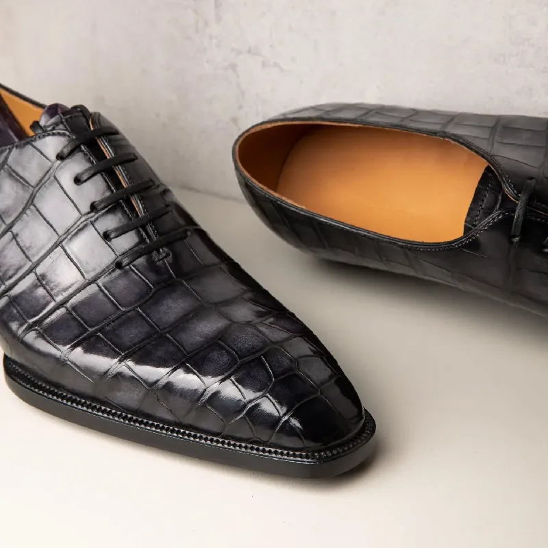 Classic Crocodile Leather Formal Dress Oxfords
