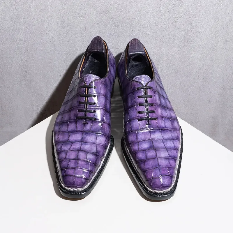 Classic Crocodile Leather Formal Dress Oxfords