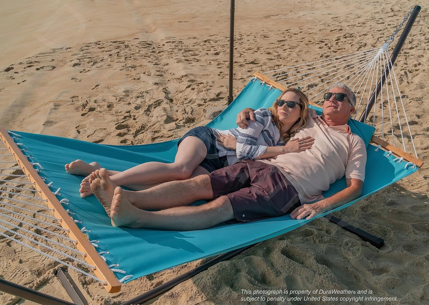 Classic All-Weather Outdoor Hammock with Pillow Sunbrella® Fabric Deluxe Size (Canvas Aruba (#5416-0000))