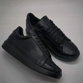 Classic Crocodile Leather Men's Board Shoes