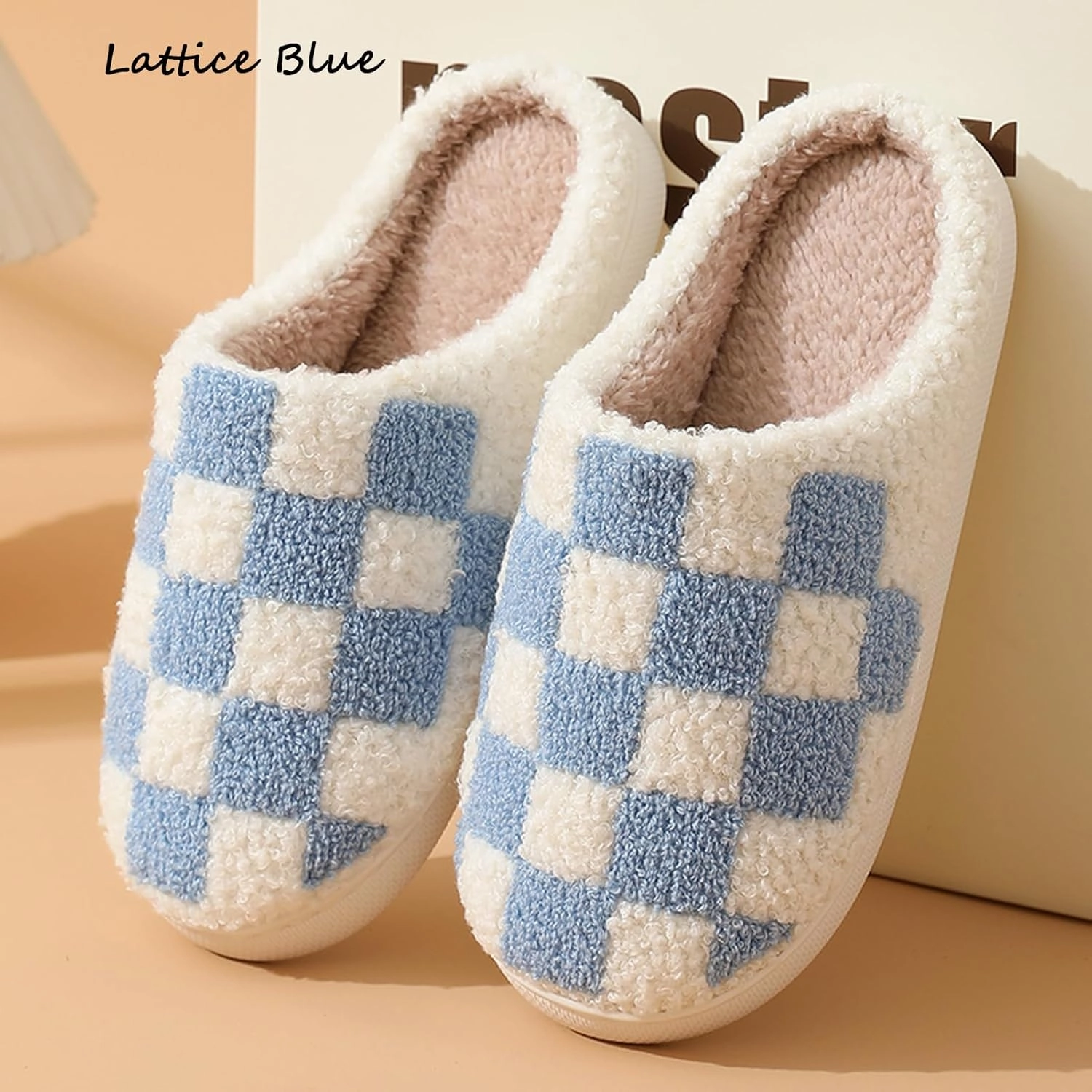 Classic House Plaid Slippers For Women Mens,Cozy Non Slip Outdoor Indoor Plush Slides Slippers