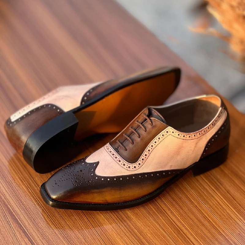 Classic Square Toe Formal Calfskin Oxford