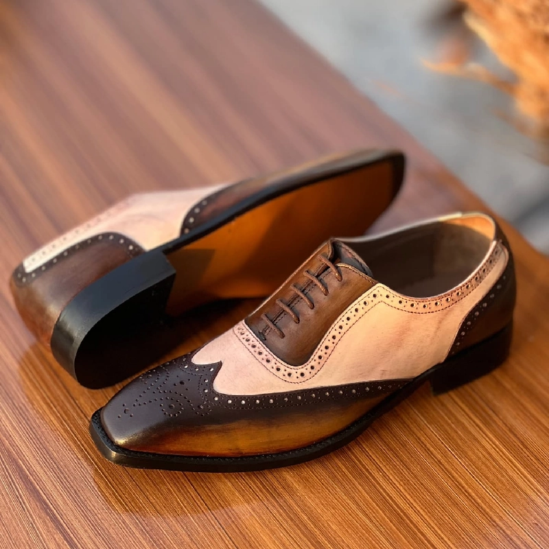 Classic Square Toe Formal Calfskin Oxford