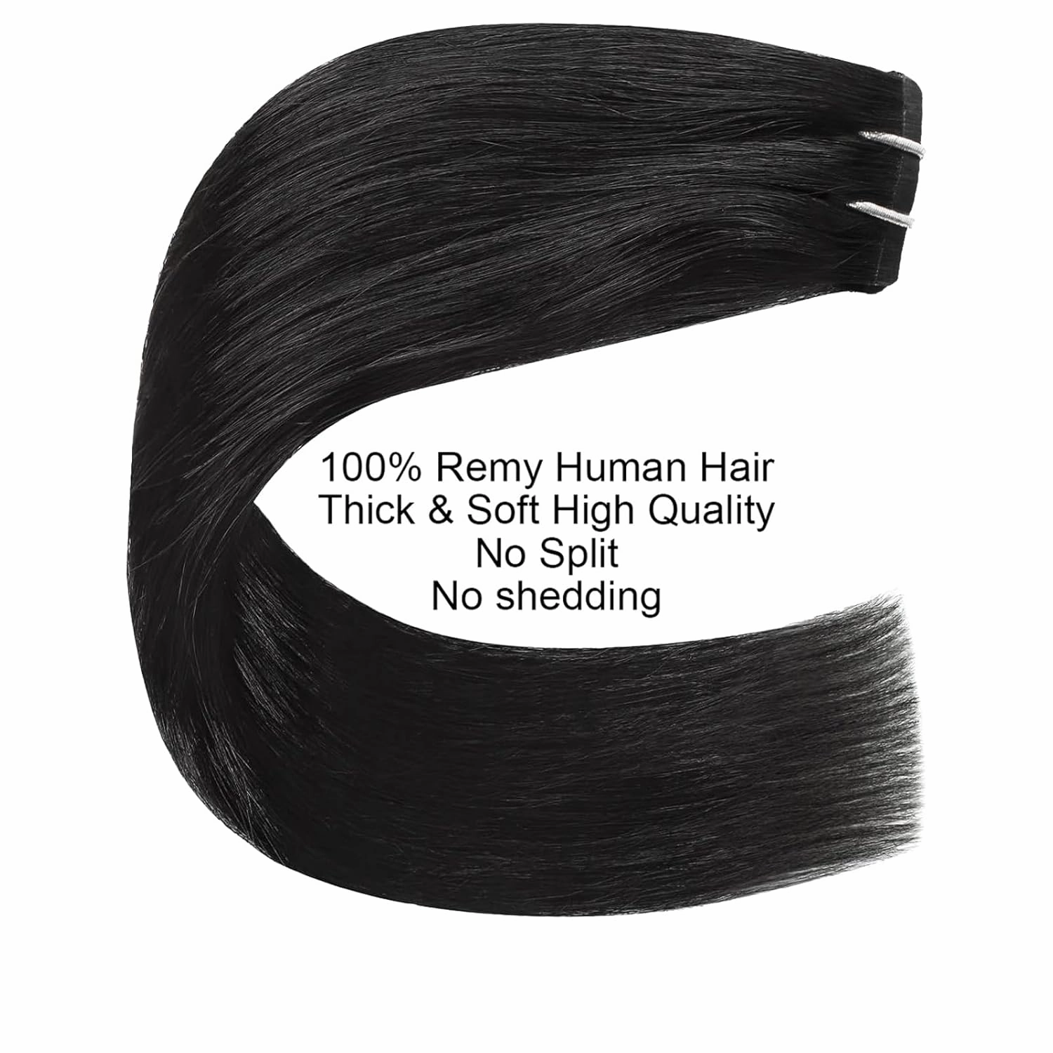 Clip in Hair Extensions Real Human Hair PU Skin Weft 100% real Human hair 30g 5pcs Jet black straight Long Hair for Women 14 inch