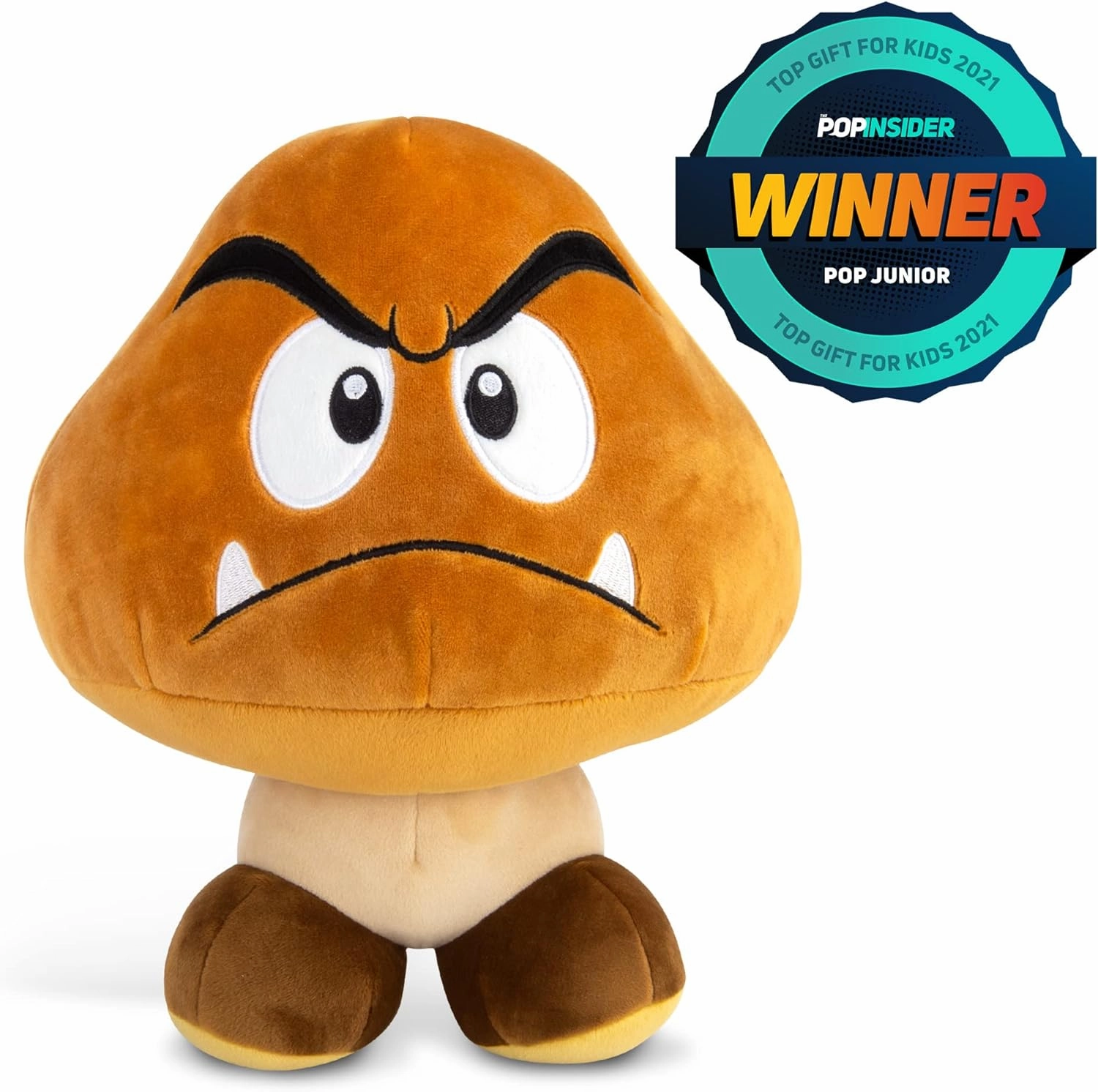 Club Mocchi- Mocchi - Nintendo Super Mario Plush, Collectible Squishy Goomba Plushies - 15 Inch, Brown