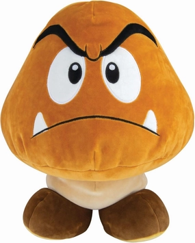 Club Mocchi- Mocchi - Nintendo Super Mario Plush, Collectible Squishy Goomba Plushies - 15 Inch, Brown