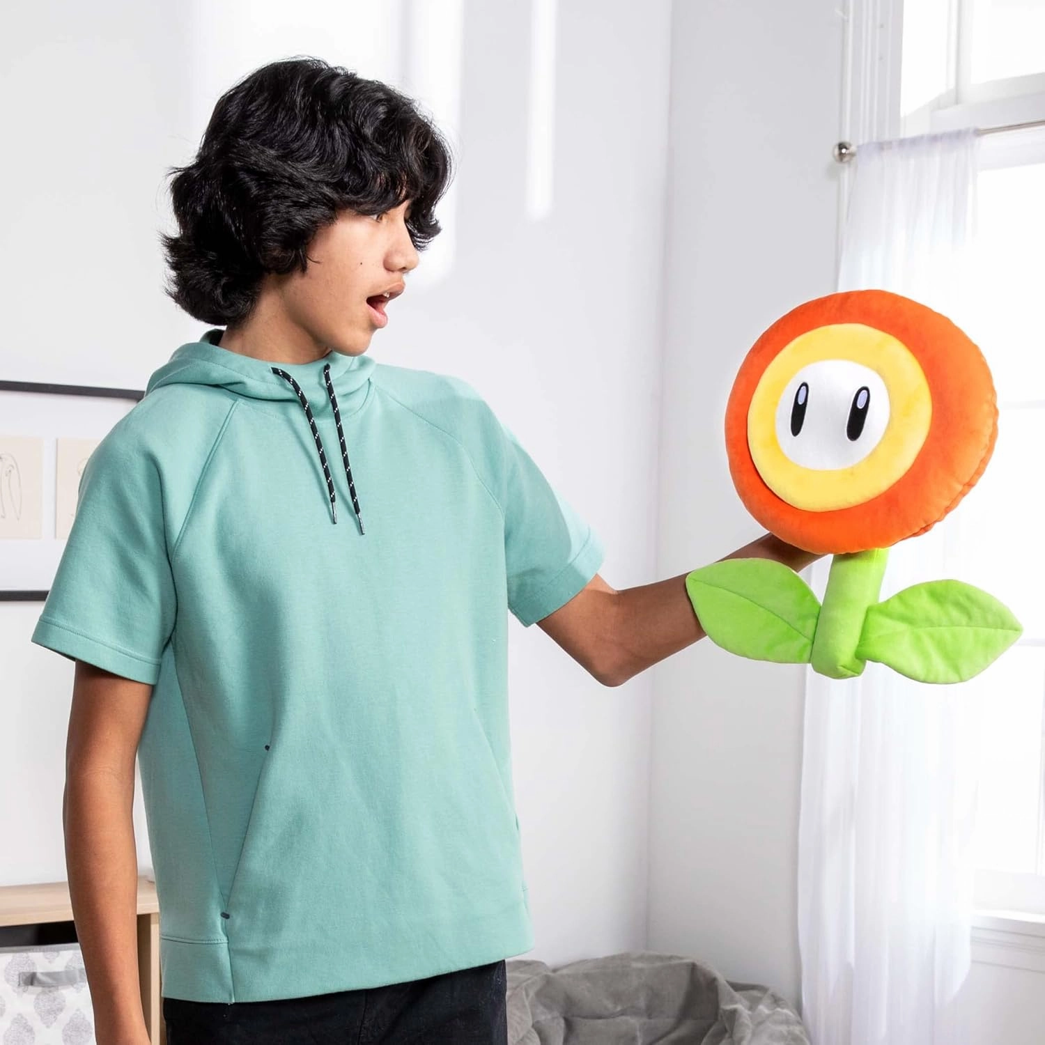 Club Mocchi-Mocchi- Nintendo Super Mario Plush - Fire Flower Plushie - Collectible Squishy Plushies - 15 Inch