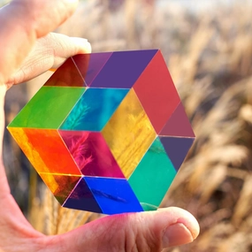 CMY Color Cube, 2.0 inch (50mm) Acrylic Mixing Color Cube Prism for Physics Education Desktop Decoration Scientific Toys,Gifts for Kids