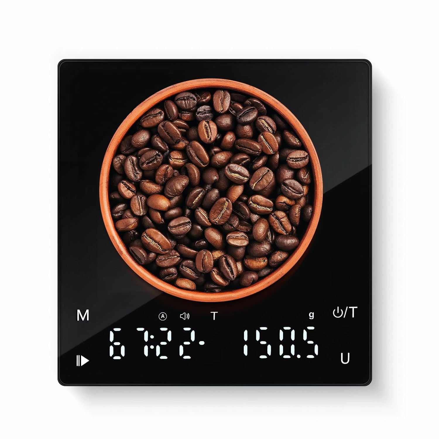 Coffee Scale with Timer, 2kg Capacity, 0.1g Precision, Timemore Scale Rechargeable, Mini Digital Espresso Scale with Tare Function, Black